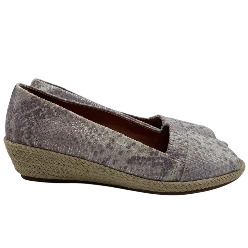 Gentle Souls Womens Shoes Lissa Espadrille 8.5 Purple White Slip On Cushioned